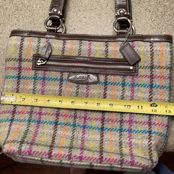 Coach Wool Plaid Shoulder Bag - Picture 6 of 9